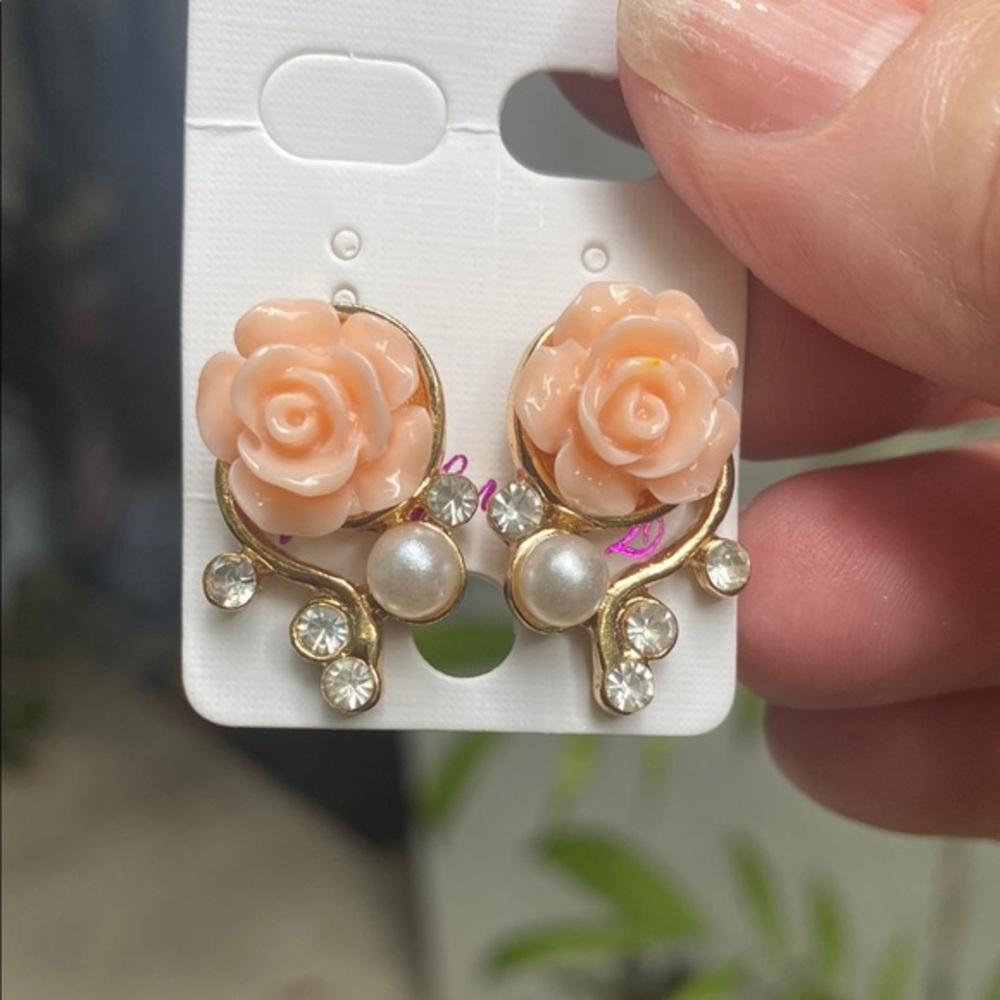 Peach Rose Gold Earrings